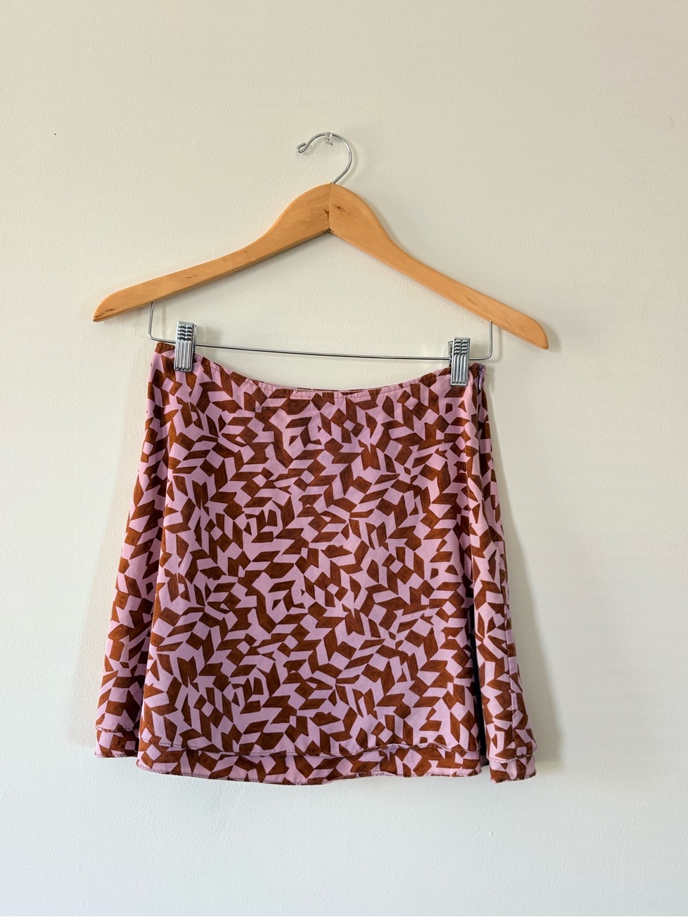 Rachel Comey Pink and Brown Geometric Skater Skirt